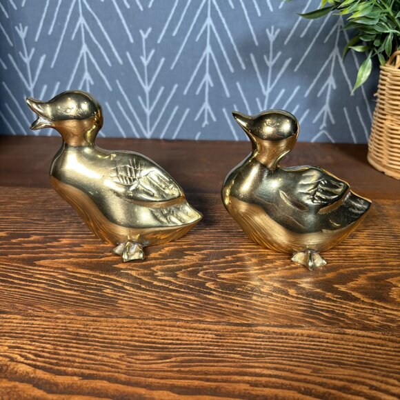 Vintage Brass Duck Family Set Mother Duck and Baby Ducks Figurine - Picture 13 of 17